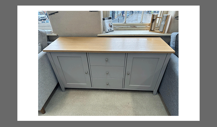 Painted Oak 3 Drawer Sideboard