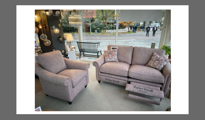 With Power Footrest And Armchair In Country Rose Fabric