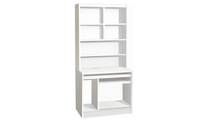 Home Office White Computer Work Station With OSF Hutch