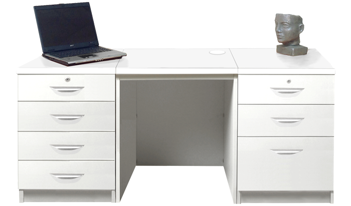 R white office shop furniture